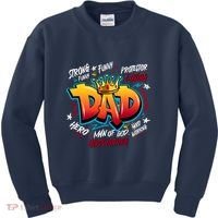 Cool Dad Hardworking Funny Fathers Day Logo Kids Sweatshirt thumb 0