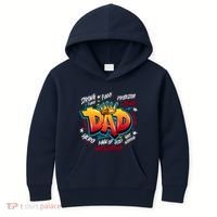 Cool Dad Hardworking Funny Fathers Day Logo Kids Hoodie thumb 0