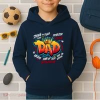 Cool Dad Hardworking Funny Fathers Day Logo Kids Hoodie thumb 2