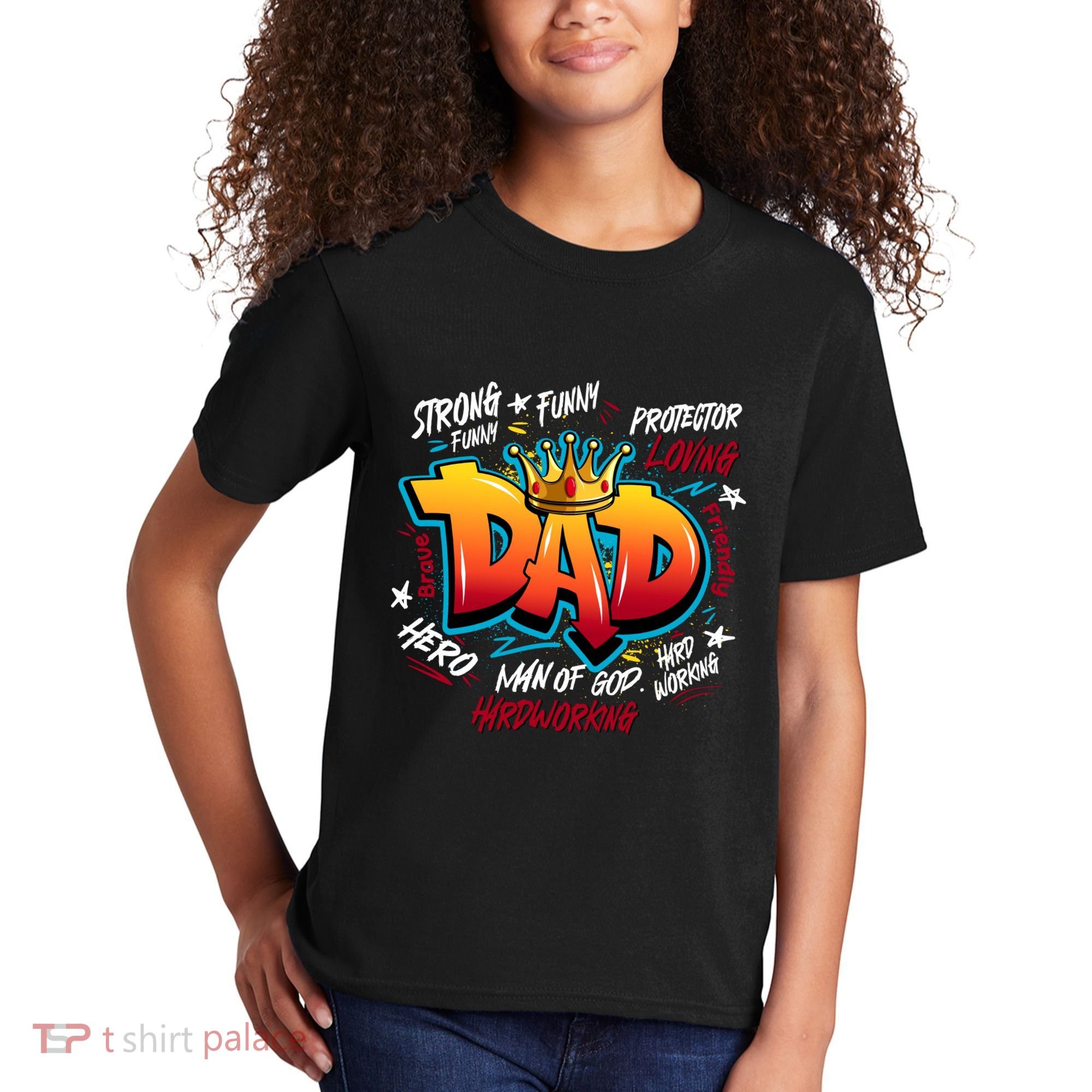 Cool Dad Hardworking Funny Fathers Day Logo Kids T-Shirt