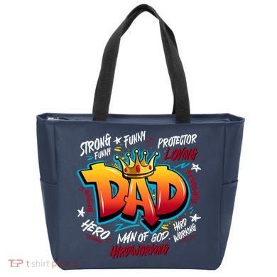 Cool Dad Hardworking Funny Fathers Day Logo Tote Bag