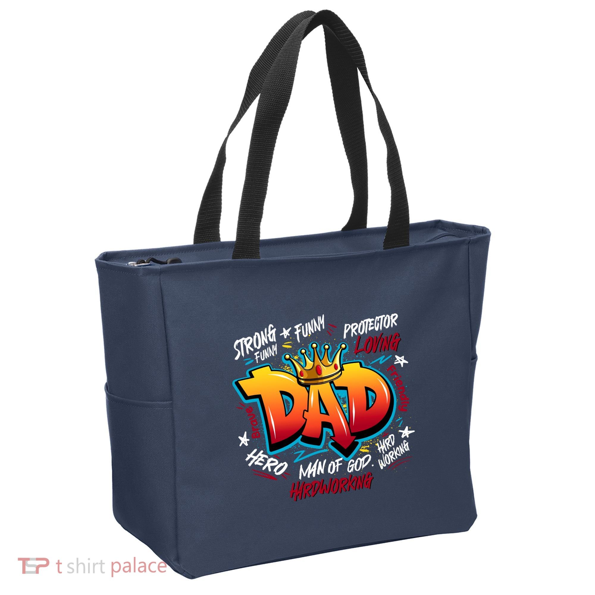 Cool Dad Hardworking Funny Fathers Day Logo Tote Bag