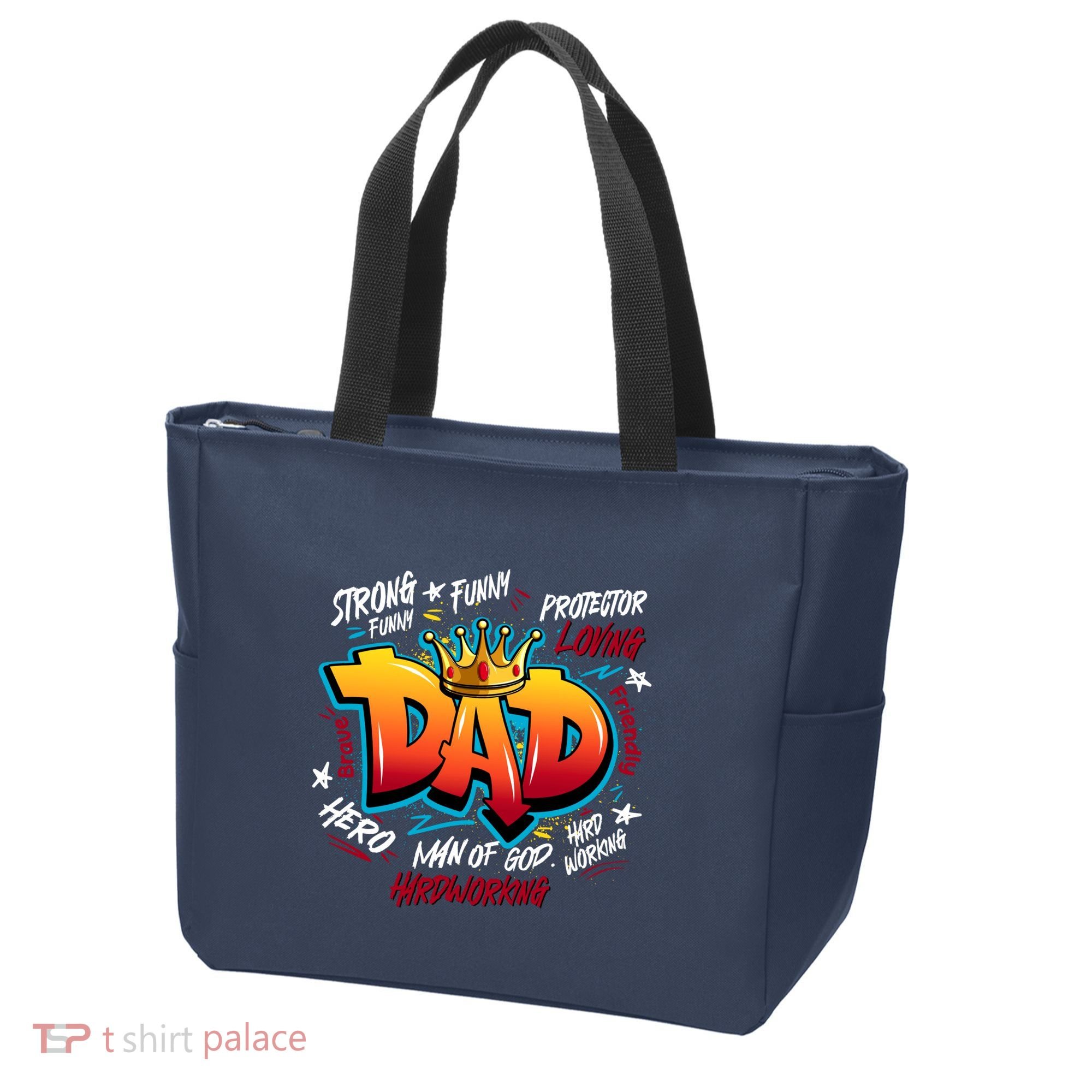 Cool Dad Hardworking Funny Fathers Day Logo Tote Bag