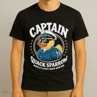 Cruise Duck Hunting S Funny Sea Captain Rubber Duck T-Shirt thumb 3