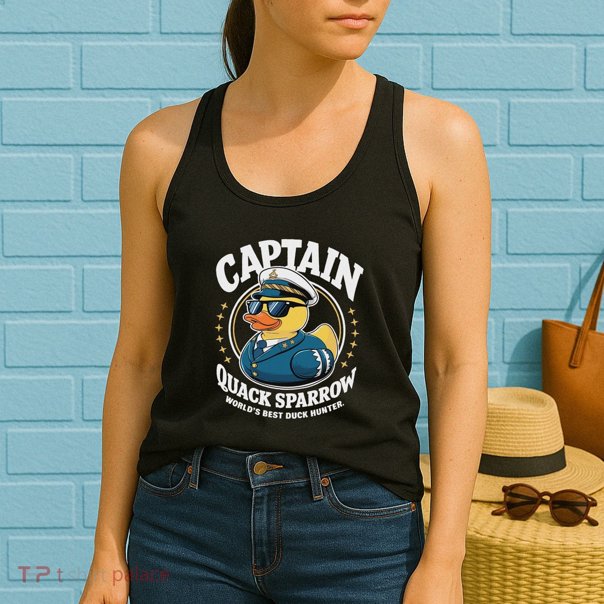 Cruise Duck Hunting S Funny Sea Captain Rubber Duck Women's Tank Top
