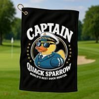 Cruise Duck Hunting S Funny Sea Captain Rubber Duck Golf Towel thumb 1
