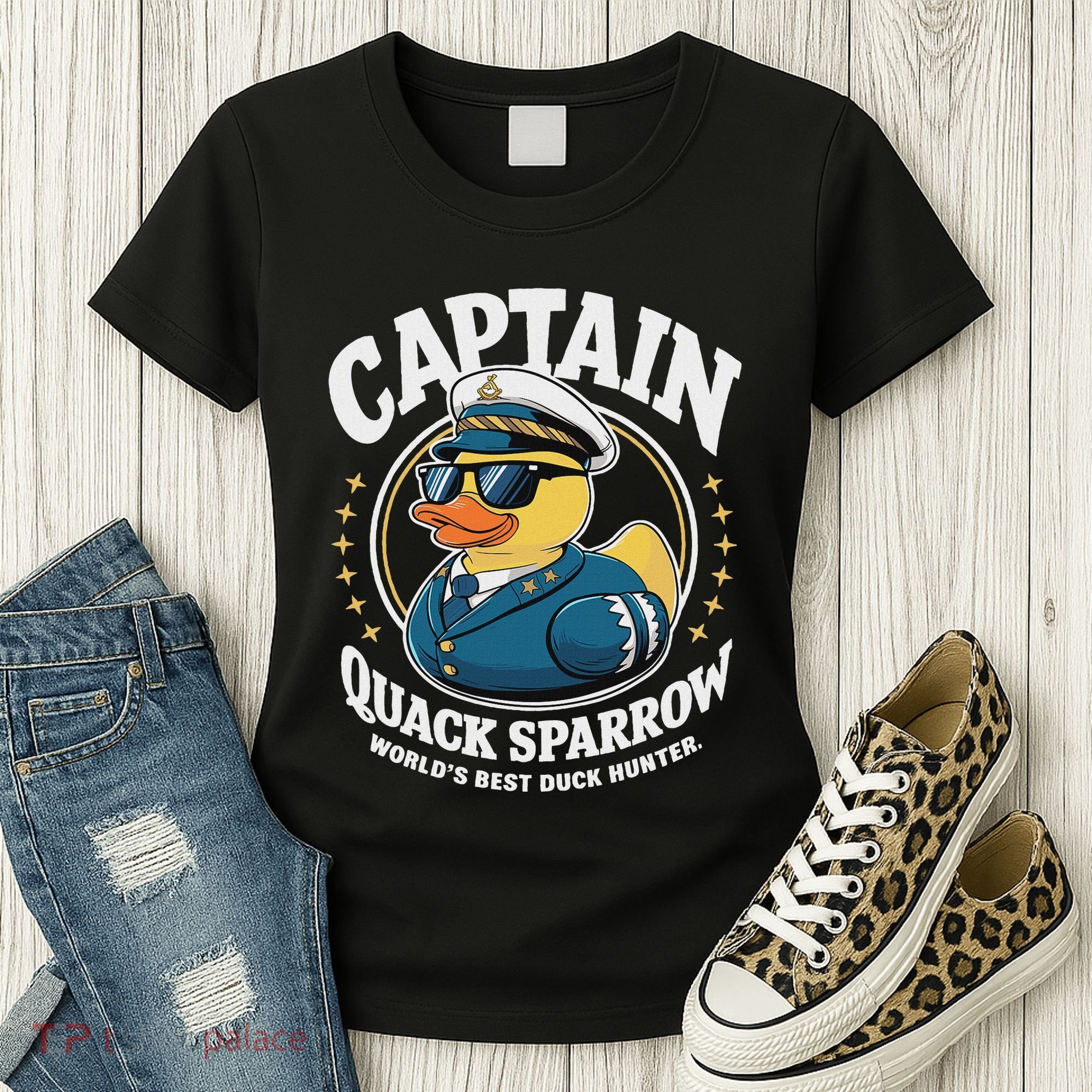 Cruise Duck Hunting S Funny Sea Captain Rubber Duck Women's T-Shirt