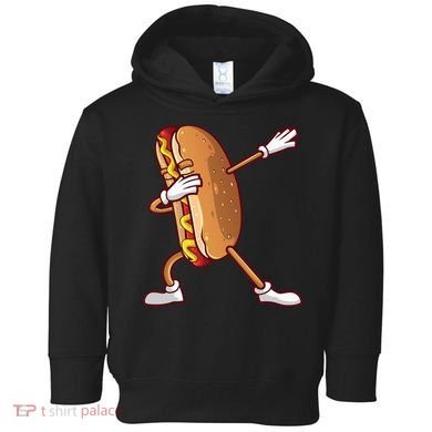 Cute Dabbing Hot Dog Design For  Dancing Food Toddler Hoodie
