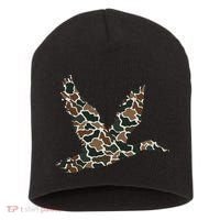 Camo Duck Hunting Old School Camouflage Hunters Short Acrylic Beanie thumb 0
