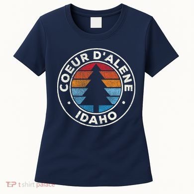 Coeur DAlene Idaho ID Vintage Graphic Retro 70s Women's T-Shirt