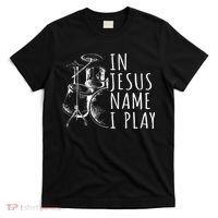 Christian Drumming In Jesus Name Play Drums Worship Drummer T-Shirt thumb 0