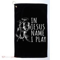 Christian Drumming In Jesus Name Play Drums Worship Drummer Golf Towel thumb 0