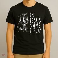 Christian Drumming In Jesus Name Play Drums Worship Drummer T-Shirt thumb 3