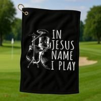 Christian Drumming In Jesus Name Play Drums Worship Drummer Golf Towel thumb 1