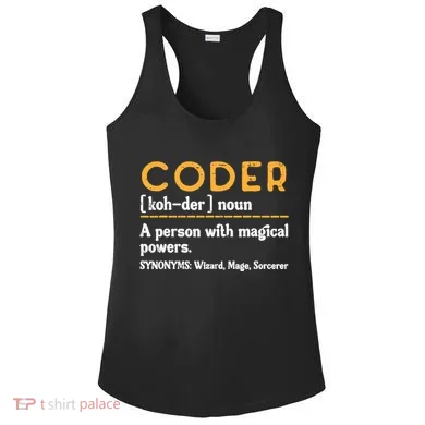 Coder Definiton It Programmer Software Developer Ladies PosiCharge Competitor Racerback Tank