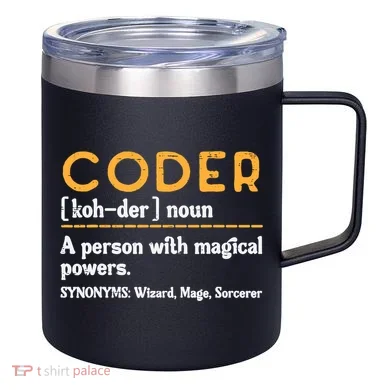 Coder Definiton It Programmer Software Developer 12oz Stainless Steel Coffee Mug