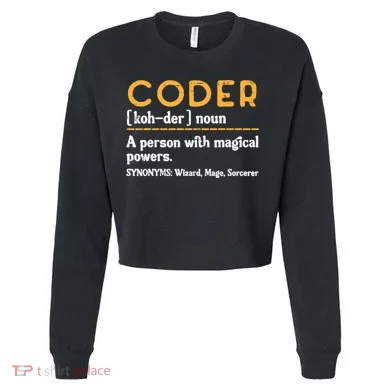 Coder Definiton It Programmer Software Developer Cropped Pullover Crew