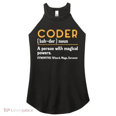 Coder Definiton It Programmer Software Developer Women's Perfect Tri Rocker Tank