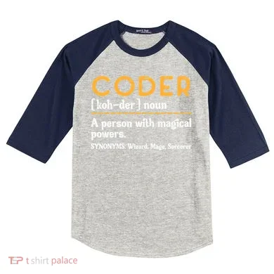 Coder Definiton It Programmer Software Developer Kids Colorblock Raglan Jersey