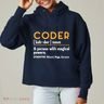 Coder Definiton It Programmer Software Developer Ladies Heavyweight Boxy Pullover Hoodie