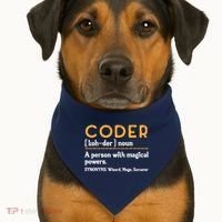 Coder Definiton It Programmer Software Developer USA-Made Doggie Bandana thumb 1