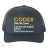 Coder Definiton It Programmer Software Developer Yupoong Adult 5-Panel Trucker Hat