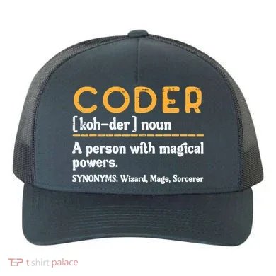 Coder Definiton It Programmer Software Developer Yupoong Adult 5-Panel Trucker Hat