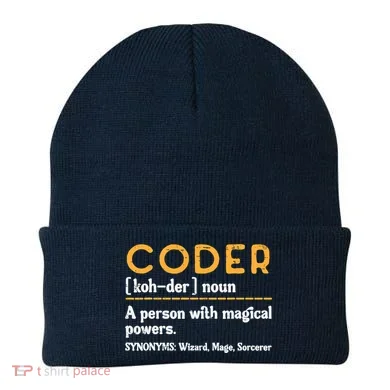 Coder Definiton It Programmer Software Developer Beanie