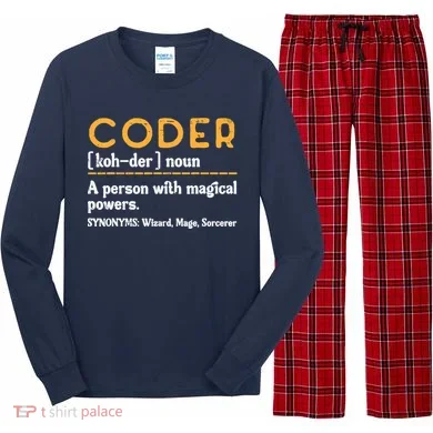 Coder Definiton It Programmer Software Developer Long Sleeve Pajama Set