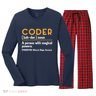 Coder Definiton It Programmer Software Developer Women's Long Sleeve Flannel Pajama Set