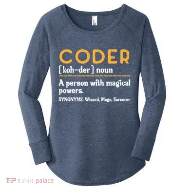 Coder Definiton It Programmer Software Developer Women's Perfect Tri Tunic Long Sleeve Shirt