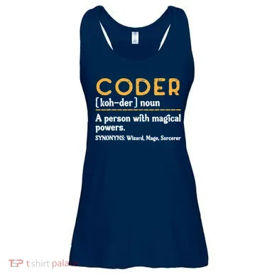 Coder Definiton It Programmer Software Developer Ladies Essential Flowy Tank