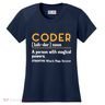 Coder Definiton It Programmer Software Developer Women's Cooling Performance Crew T-Shirt