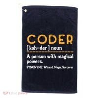 Coder Definiton It Programmer Software Developer Golf Towel thumb 0