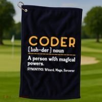 Coder Definiton It Programmer Software Developer Golf Towel thumb 1