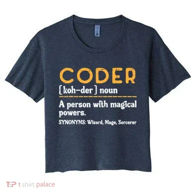 Coder Definiton It Programmer Software Developer Women's Crop Top Tee