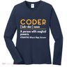 Coder Definiton It Programmer Software Developer Women's Long Sleeve Shirt