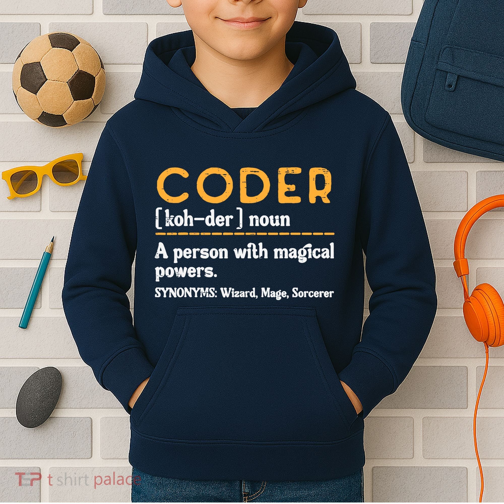 Coder Definiton It Programmer Software Developer Kids Hoodie