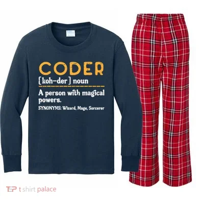 Coder Definiton It Programmer Software Developer Kids Long Sleeve Plaid Pajama Set
