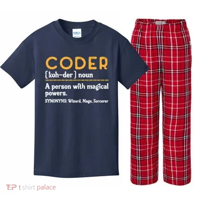Coder Definiton It Programmer Software Developer Kids Plaid Pajama Set