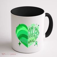 Celiac Disease In May We Wear Green Warrior Supporter Heart Gift Coffee Mug thumb 1