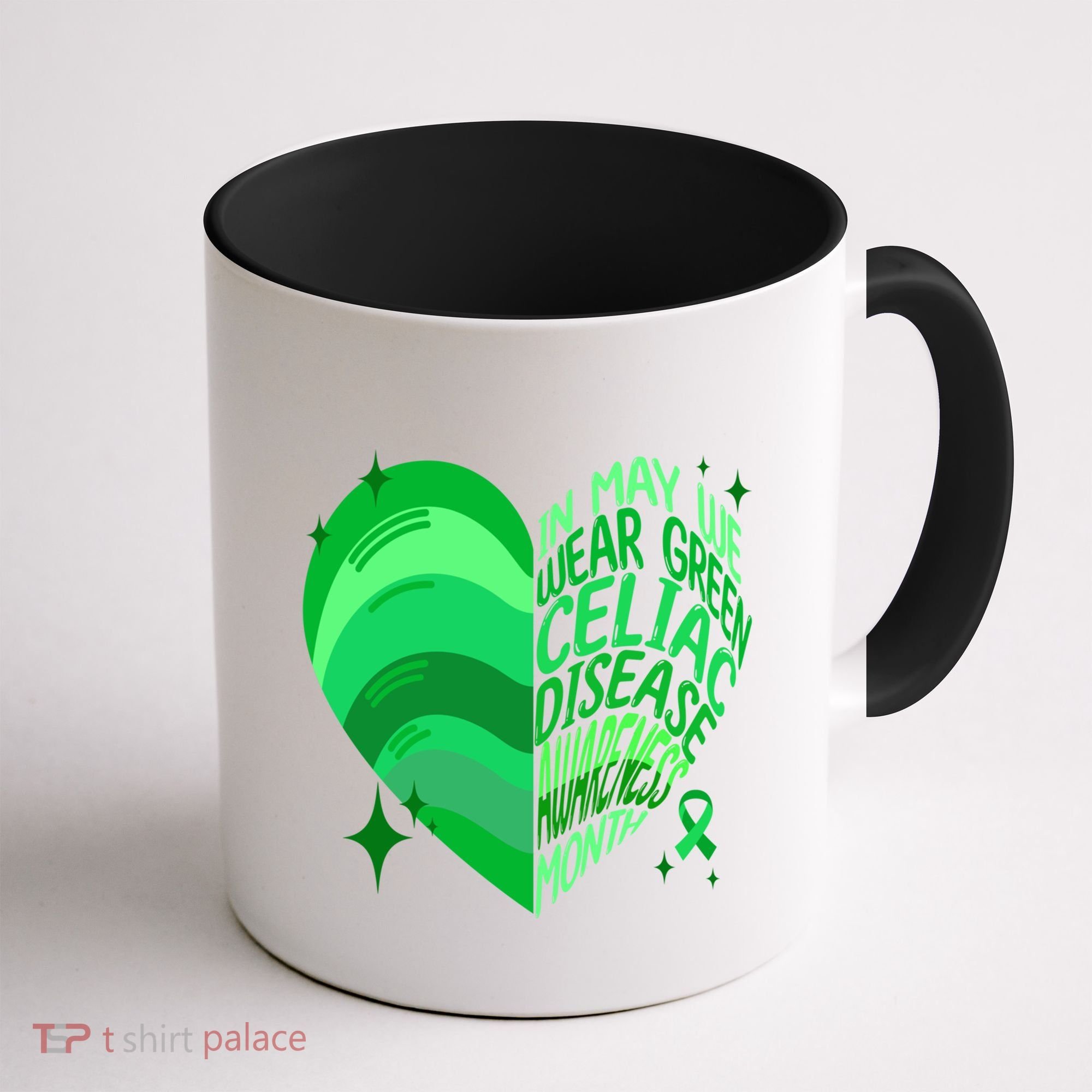 Celiac Disease In May We Wear Green Warrior Supporter Heart Gift Coffee Mug