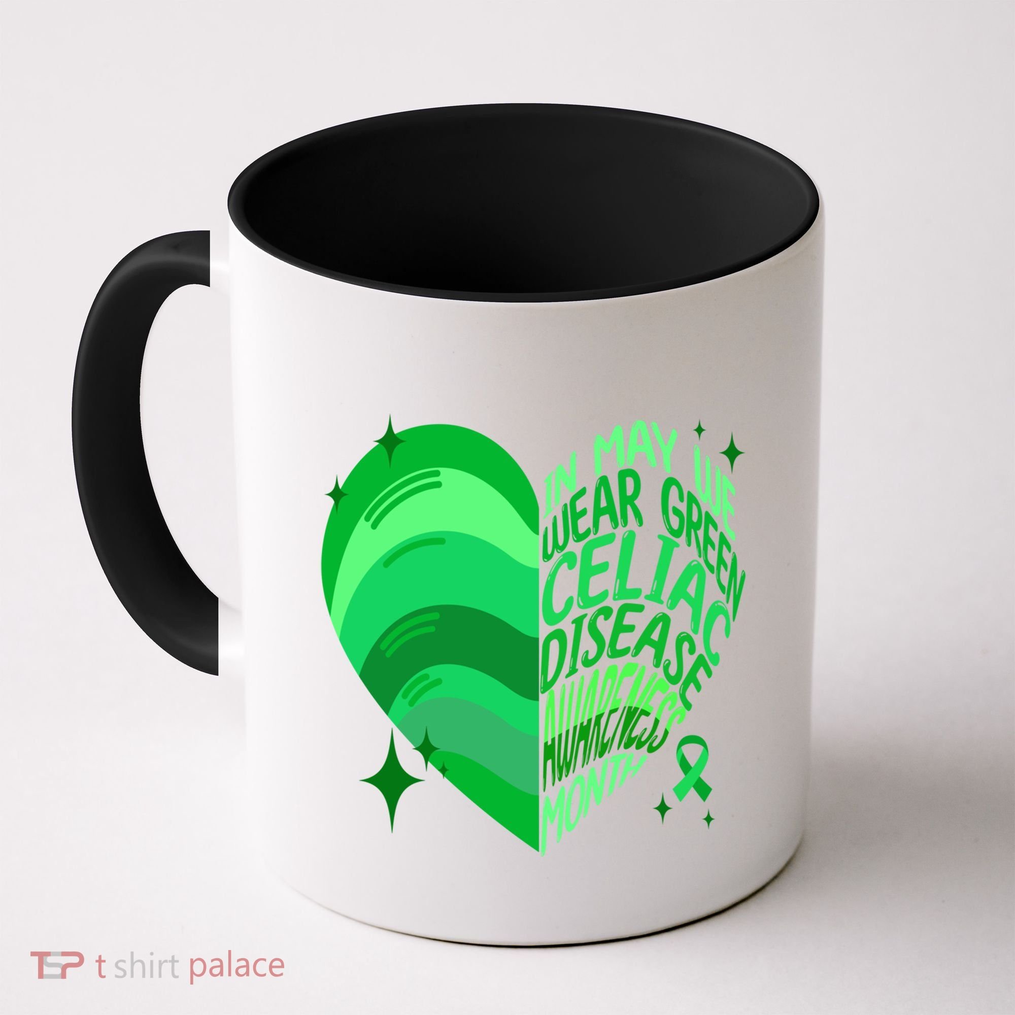 Celiac Disease In May We Wear Green Warrior Supporter Heart Gift Coffee Mug