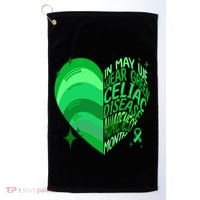 Celiac Disease In May We Wear Green Warrior Supporter Heart Gift Golf Towel thumb 0