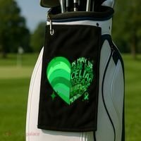 Celiac Disease In May We Wear Green Warrior Supporter Heart Gift Golf Towel thumb 2