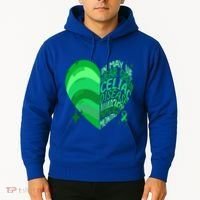 Celiac Disease In May We Wear Green Warrior Supporter Heart Gift Hoodie thumb 2