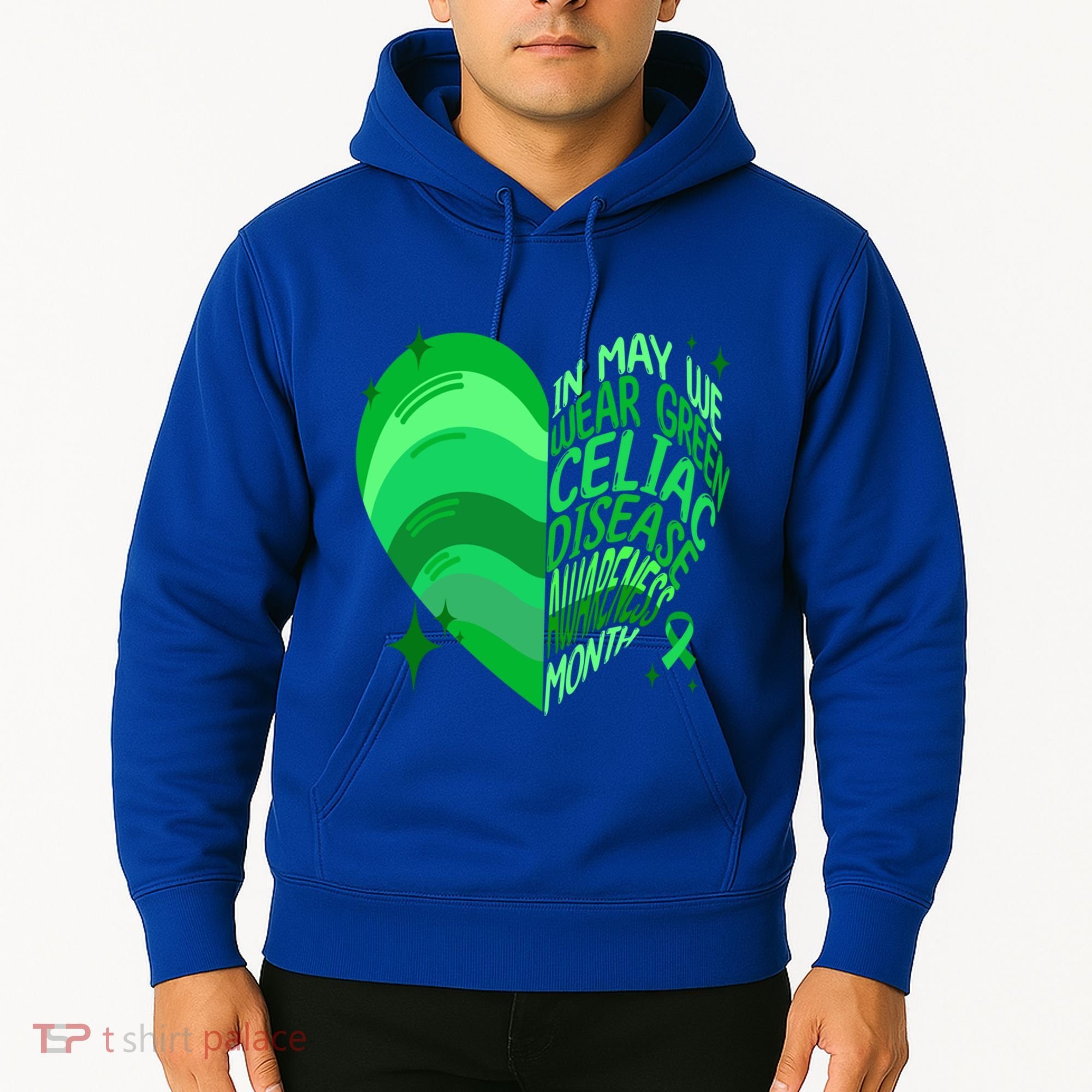 Celiac Disease In May We Wear Green Warrior Supporter Heart Gift Hoodie