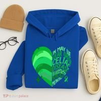 Celiac Disease In May We Wear Green Warrior Supporter Heart Gift Hoodie thumb 4