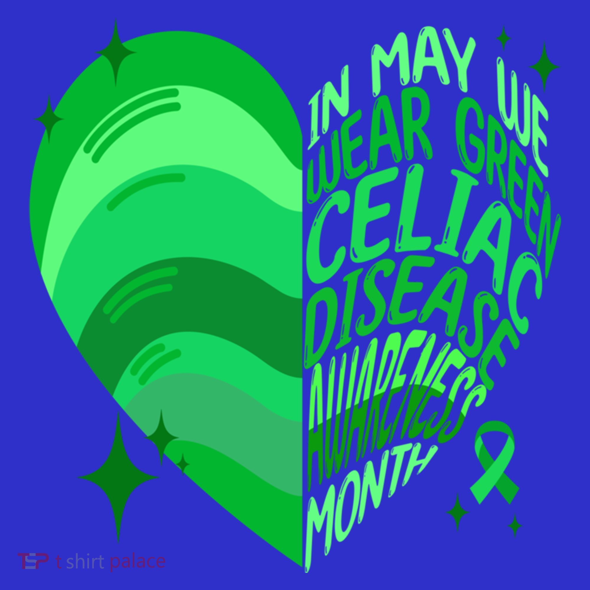 Celiac Disease In May We Wear Green Warrior Supporter Heart Gift Long Sleeve Shirt