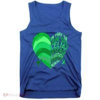 Celiac Disease In May We Wear Green Warrior Supporter Heart Gift Tank Top thumb 0